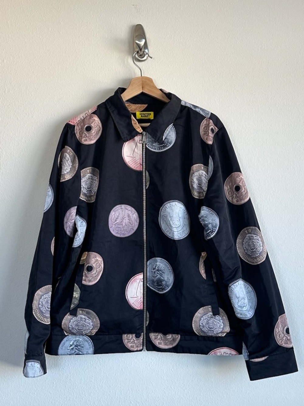Rare Sample Piece Chinatown Market Coins Graphic Full Zip Black Jacket Size M